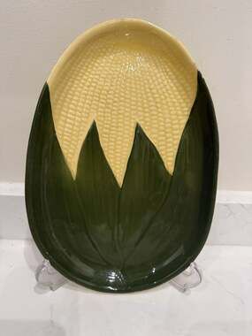 Vintage Shawnee Pottery Corn King Oval Serving Dish Plate Oven-Proof USA